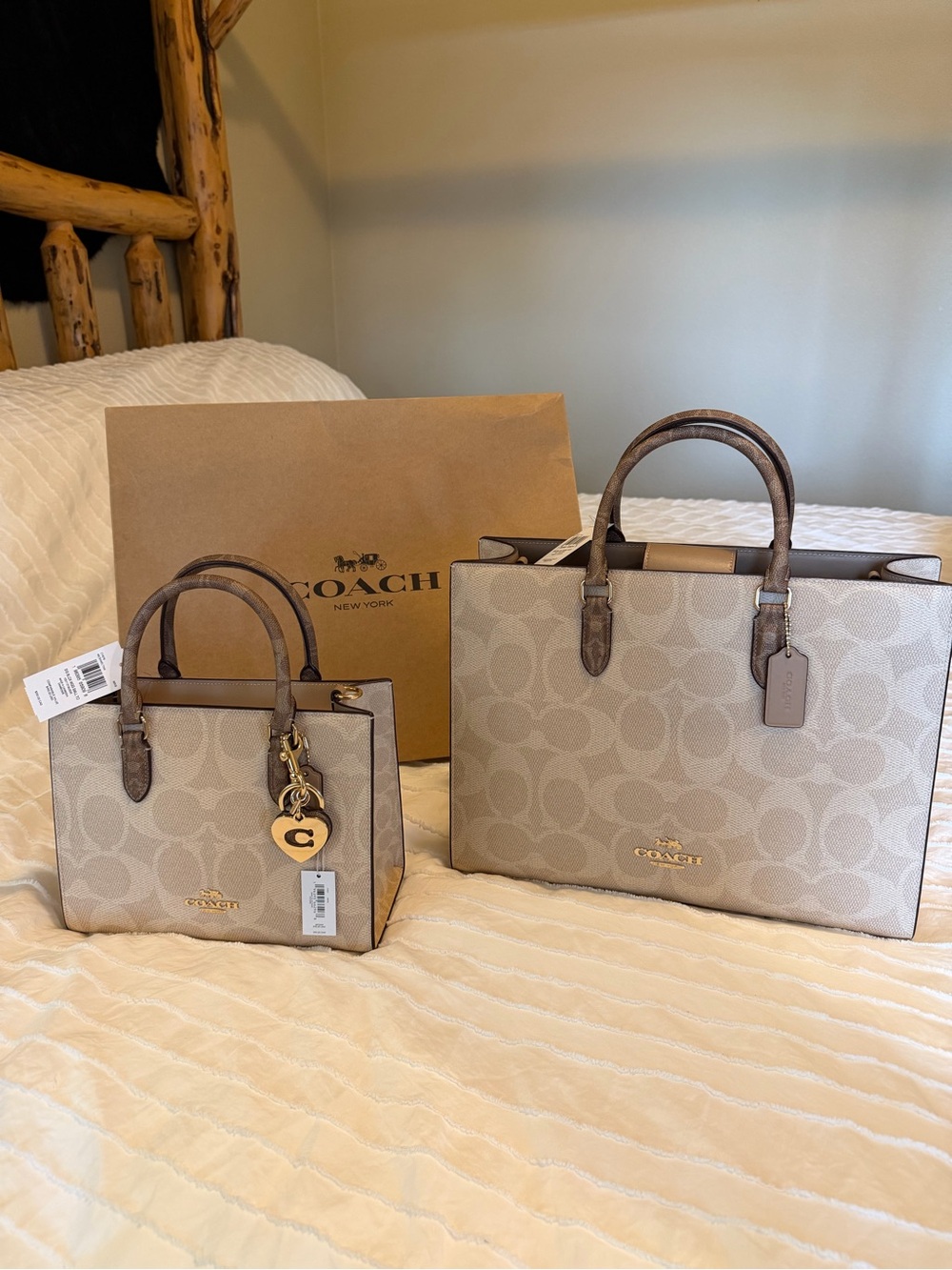 New Coach purse set mini and large
